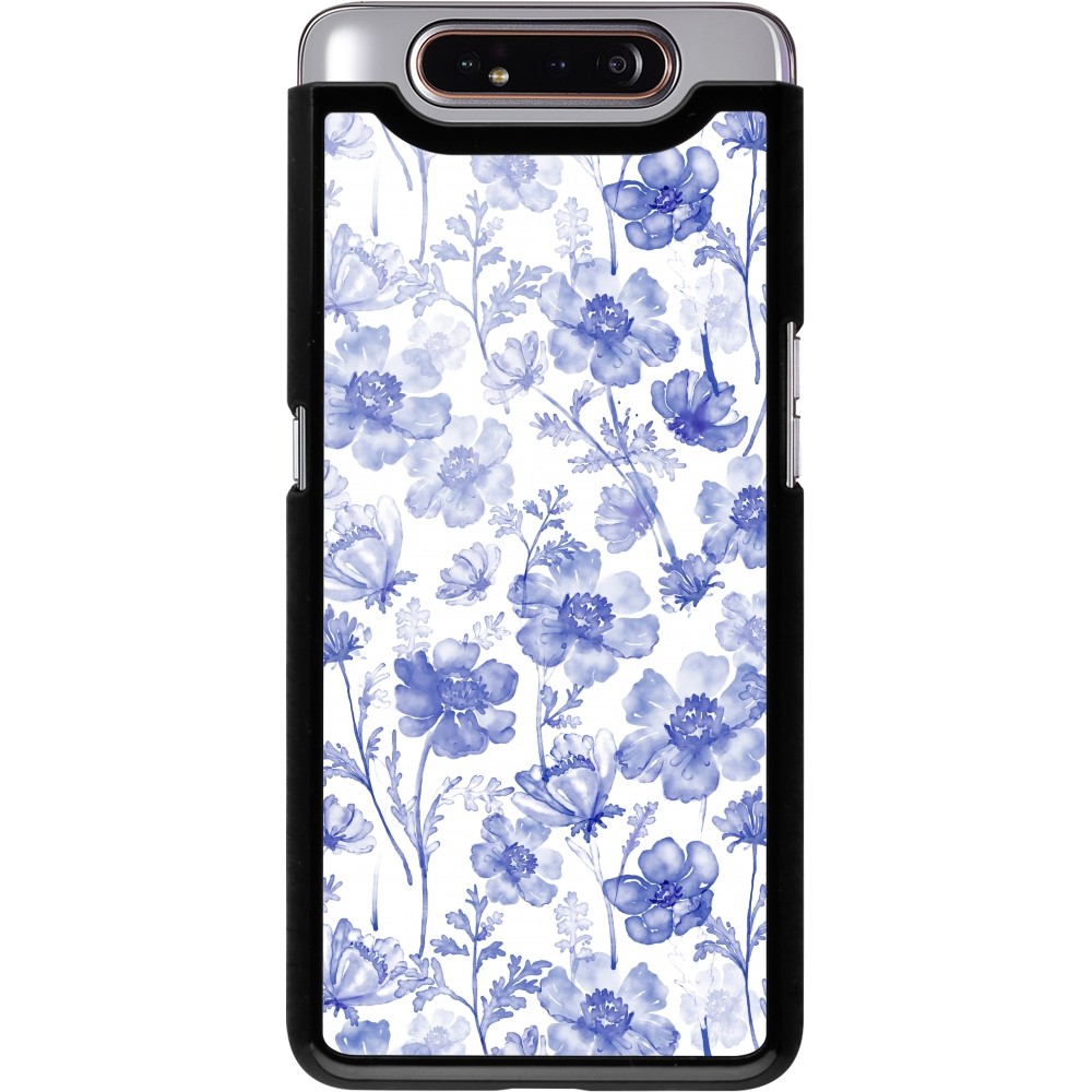 Samsung Galaxy A80 Case Hülle - Spring 23 watercolor blue flowers