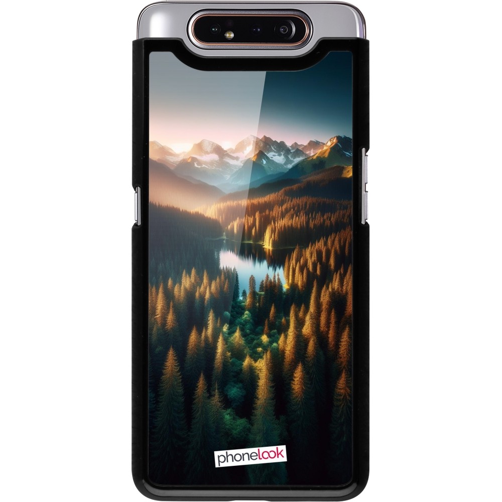 Samsung Galaxy A80 Case Hülle - Sonnenuntergang Waldsee