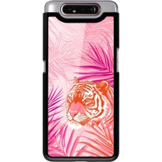 Samsung Galaxy A80 Case Hülle - Tiger Palmen rosa