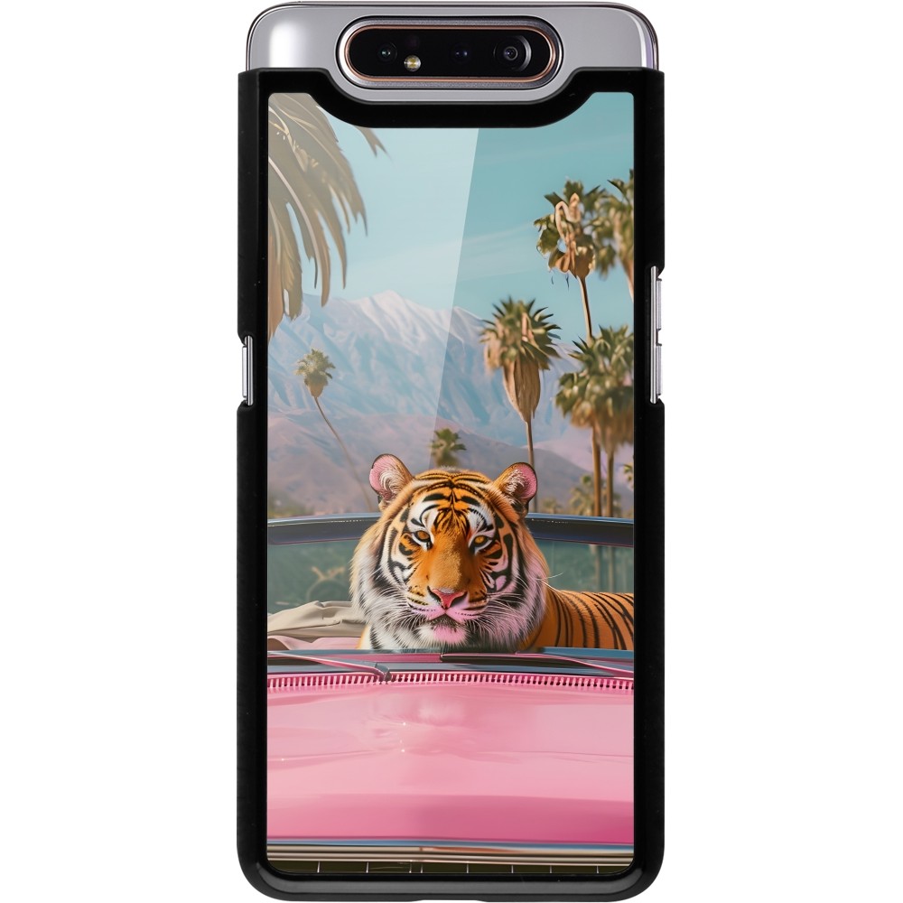 Samsung Galaxy A80 Case Hülle - Tiger Auto rosa