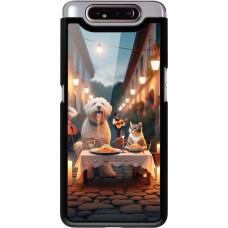 Samsung Galaxy A80 Case Hülle - Valentin 2024 Hund & Katze Kerzenlicht