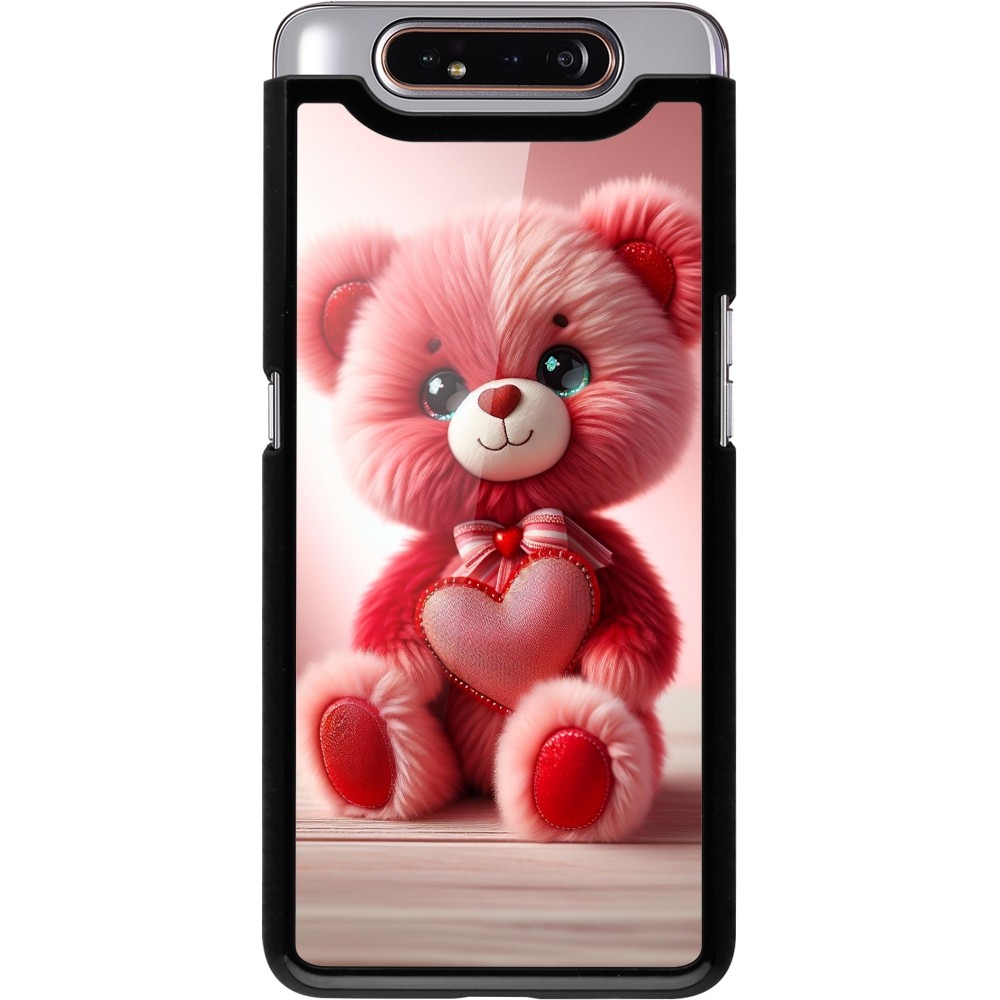 Samsung Galaxy A80 Case Hülle - Valentin 2024 Rosaroter Teddybär