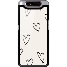 Samsung Galaxy A80 Case Hülle - Valentine 2023 minimalist hearts