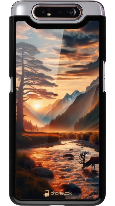 Samsung Galaxy A80 Case Hülle - Tal Sonnenuntergang Hirsch Baum