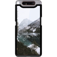 Samsung Galaxy A80 Case Hülle - Winter 22 snowy mountain and lake