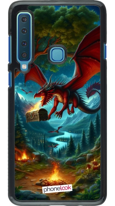 Samsung Galaxy A9 Case Hülle - Drache Fliegend Wald Schatz