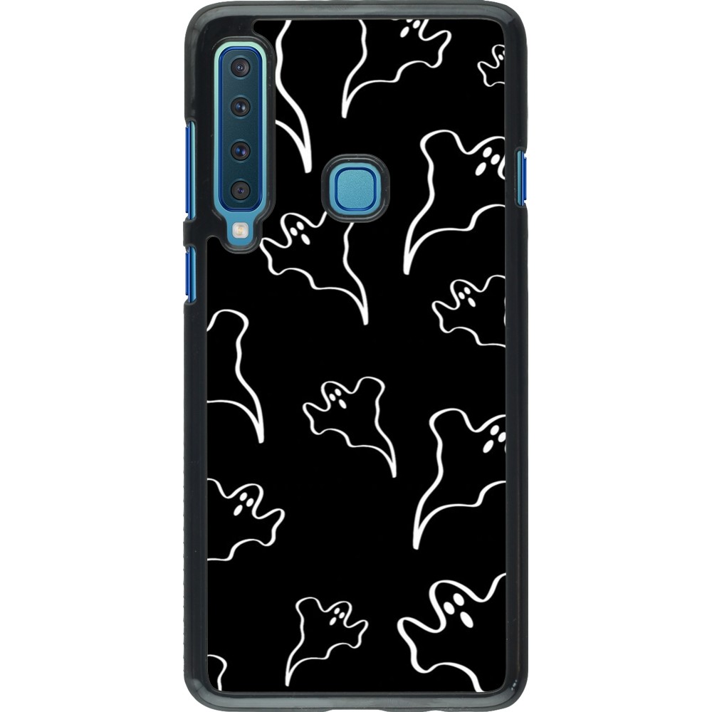 Samsung Galaxy A9 Case Hülle - Halloween 2024 black and white ghosts