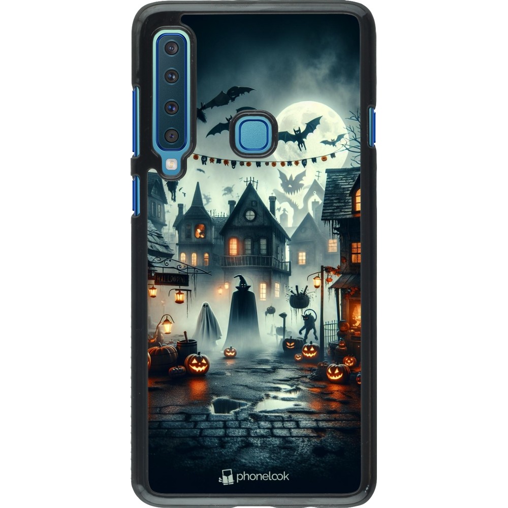 Samsung Galaxy A9 Case Hülle - Halloween Spukstadt