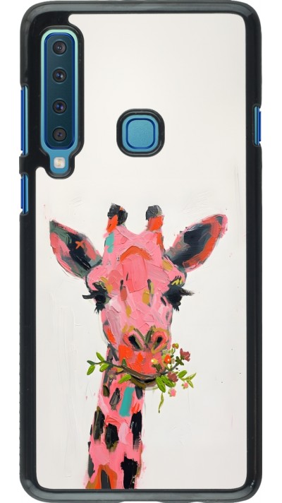 Samsung Galaxy A9 Case Hülle - Pink Girafe Paint