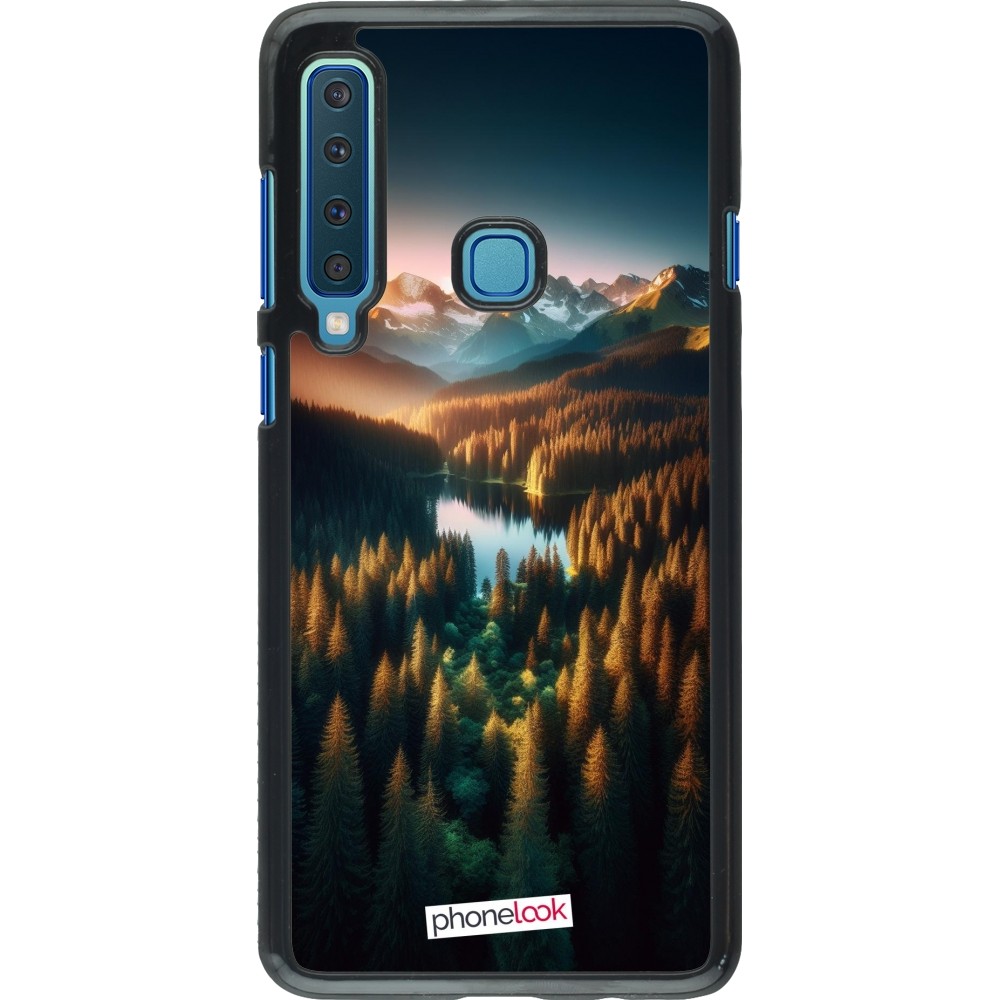 Samsung Galaxy A9 Case Hülle - Sonnenuntergang Waldsee