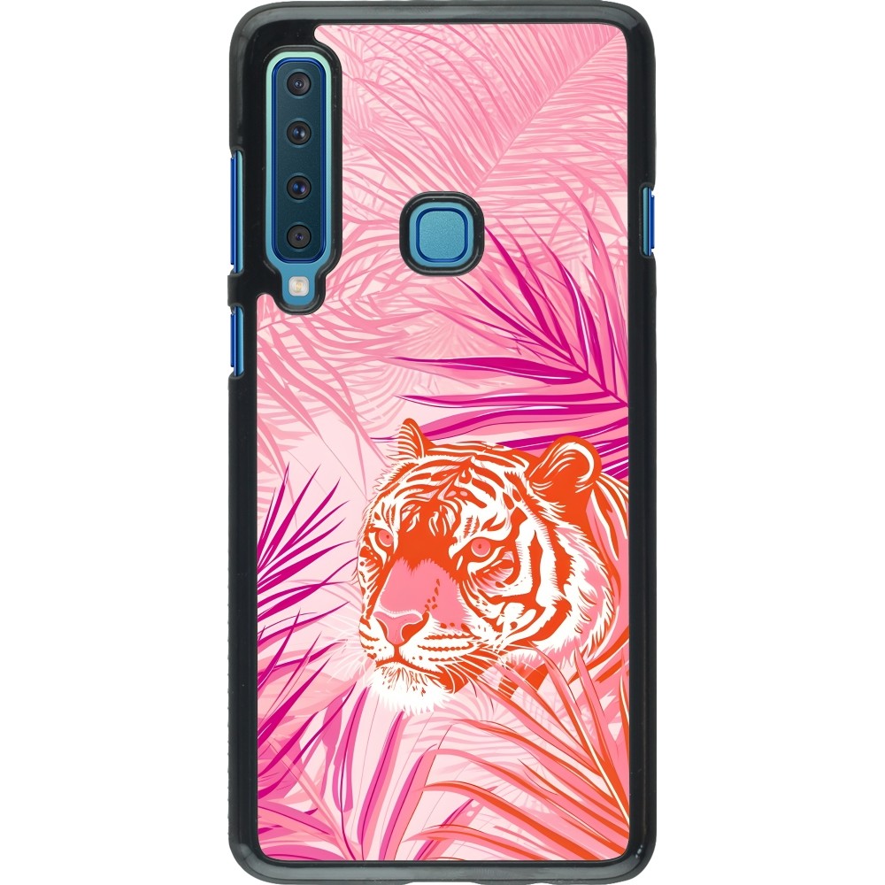 Samsung Galaxy A9 Case Hülle - Tiger Palmen rosa