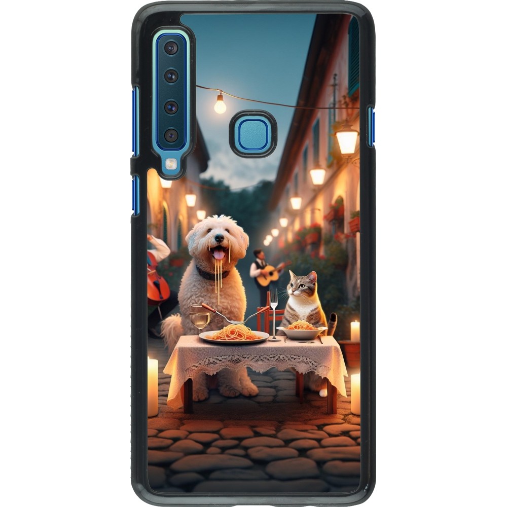 Samsung Galaxy A9 Case Hülle - Valentin 2024 Hund & Katze Kerzenlicht