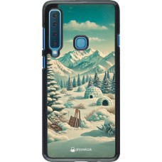 Samsung Galaxy A9 Case Hülle - Vintage Schneebedeckter Berg Iglu