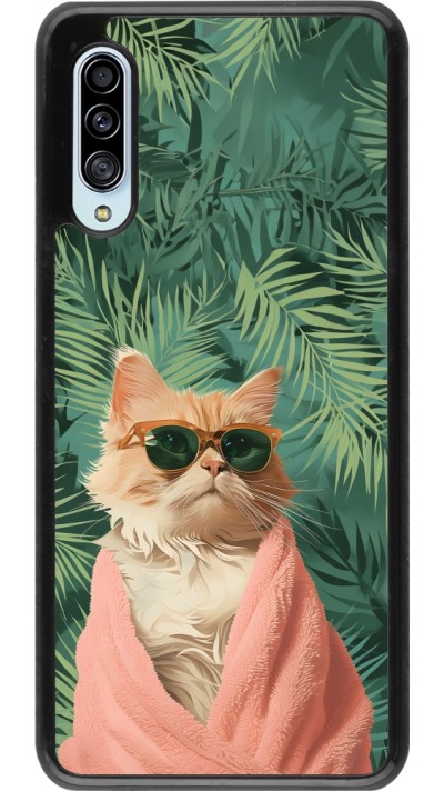 Samsung Galaxy A90 5G Case Hülle - Cat Summer Palms