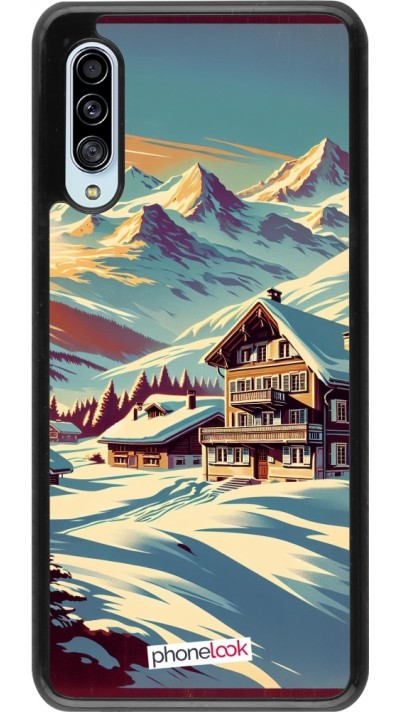 Samsung Galaxy A90 5G Case Hülle - Chalet Berg verschneit