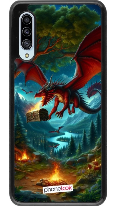 Samsung Galaxy A90 5G Case Hülle - Drache Fliegend Wald Schatz