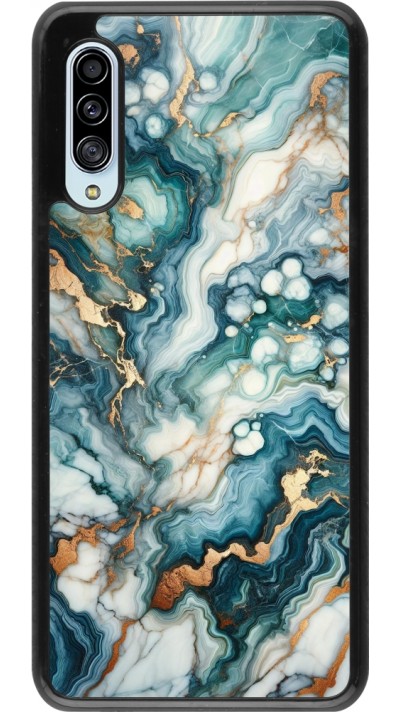 Samsung Galaxy A90 5G Case Hülle - Grüner Blauer Goldener Marmor