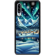 Samsung Galaxy A90 5G Case Hülle - Verschneites Bergdorf am See in der Nacht