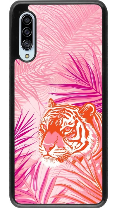 Coque Samsung Galaxy A90 5G - Tigre palmiers roses