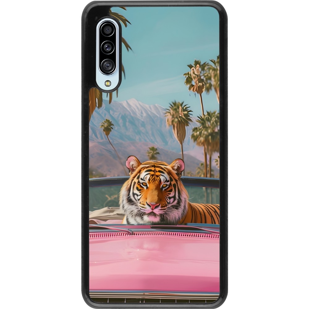 Samsung Galaxy A90 5G Case Hülle - Tiger Auto rosa