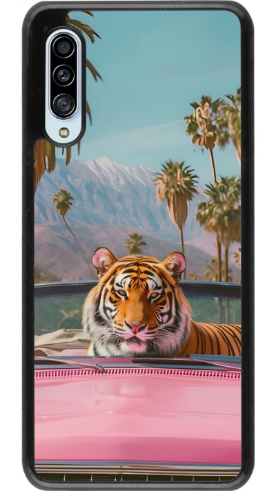 Coque Samsung Galaxy A90 5G - Tigre voiture rose