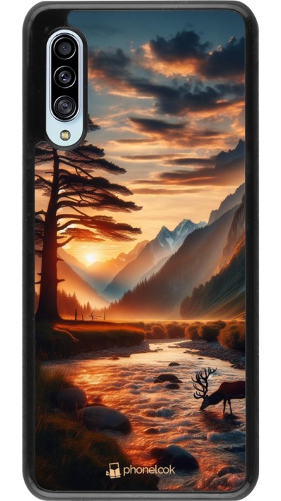 Samsung Galaxy A90 5G Case Hülle - Tal Sonnenuntergang Hirsch Baum