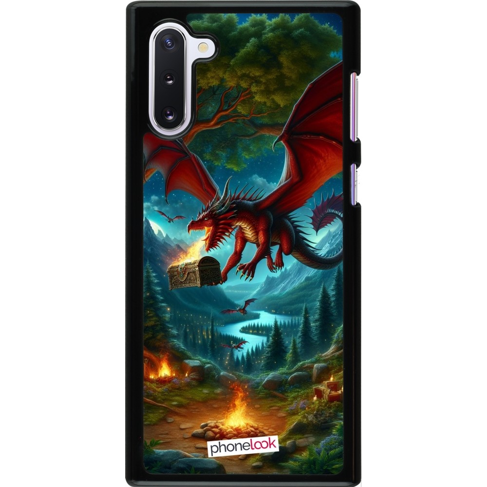 Samsung Galaxy Note 10 Case Hülle - Drache Fliegend Wald Schatz