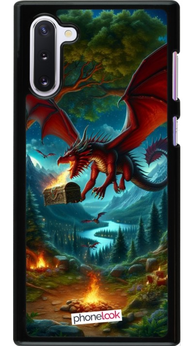 Samsung Galaxy Note 10 Case Hülle - Drache Fliegend Wald Schatz