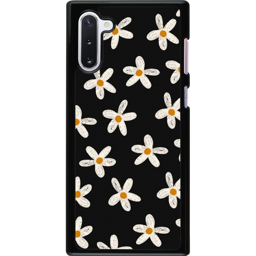 Samsung Galaxy Note 10 Case Hülle - Easter 2024 white on black flower