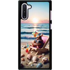 Samsung Galaxy Note 10 Case Hülle - Kackhaufen Emoji auf Liegestuhl