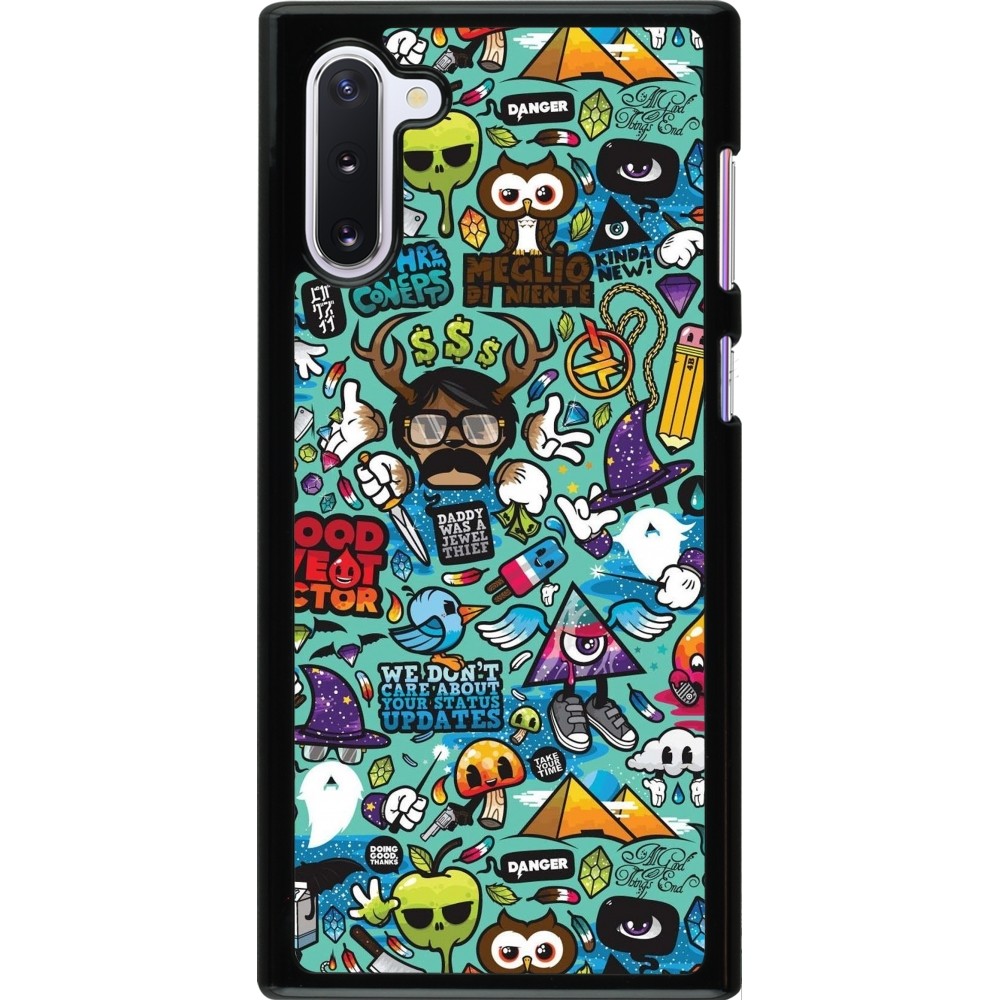 Samsung Galaxy Note 10 Case Hülle - Mixed Cartoons Turquoise