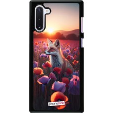 Samsung Galaxy Note 10 Case Hülle - Purpurroter Fuchs bei Dammerung