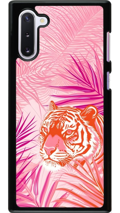 Samsung Galaxy Note 10 Case Hülle - Tiger Palmen rosa