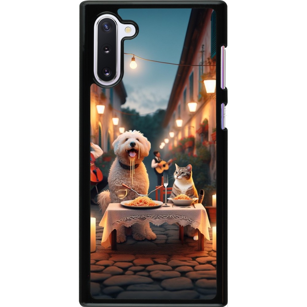 Samsung Galaxy Note 10 Case Hülle - Valentin 2024 Hund & Katze Kerzenlicht