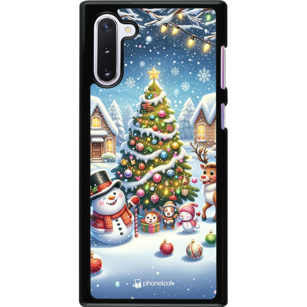 Samsung Galaxy Note 10 Case Hülle - Weihnachten 2023 Schneemann und Tannenbaum