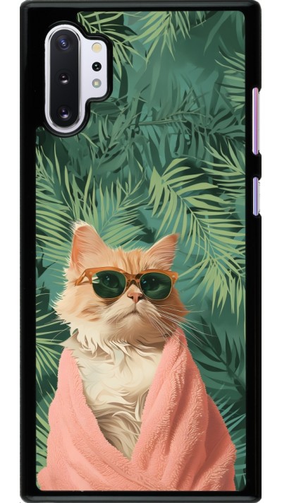 Samsung Galaxy Note 10+ Case Hülle - Cat Summer Palms