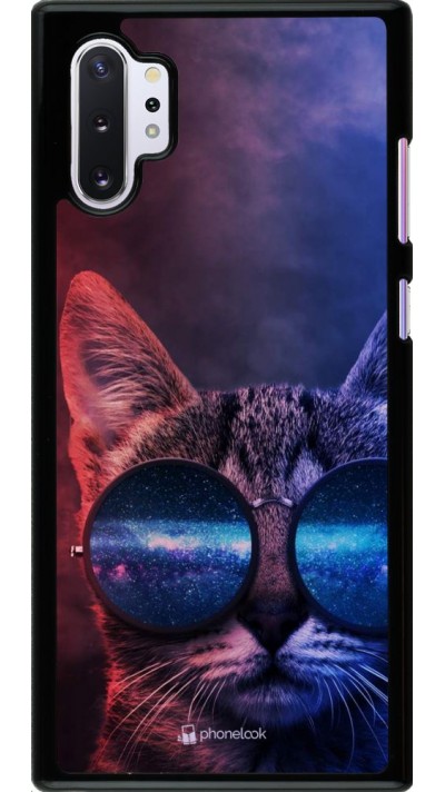 Hülle Samsung Galaxy Note 10+ - Red Blue Cat Glasses