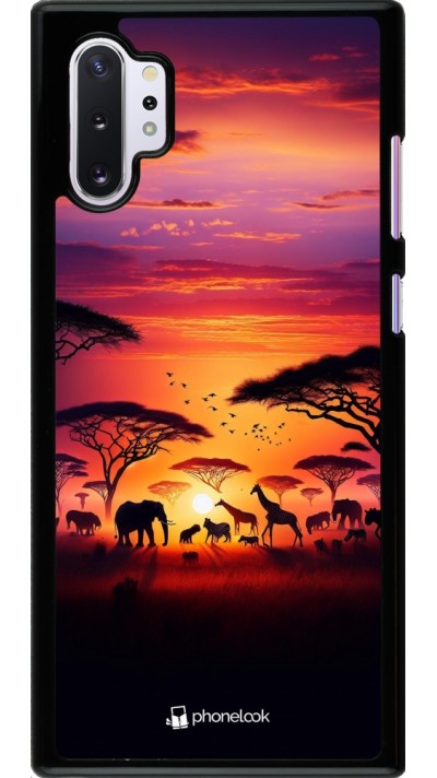 Samsung Galaxy Note 10+ Case Hülle - Safari Sonnenuntergang Wildtiere