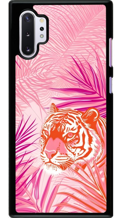 Coque Samsung Galaxy Note 10+ - Tigre palmiers roses