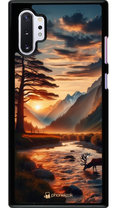 Samsung Galaxy Note 10+ Case Hülle - Tal Sonnenuntergang Hirsch Baum