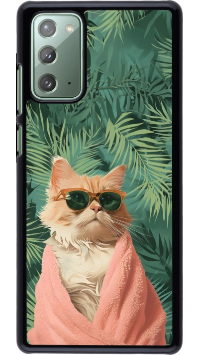 Samsung Galaxy Note 20 Case Hülle - Cat Summer Palms