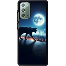 Samsung Galaxy Note 20 Case Hülle - Schwarze Katze unter dem Vollmond