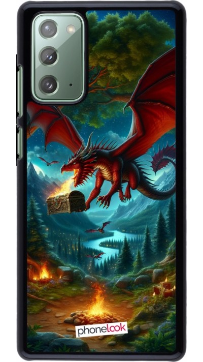 Samsung Galaxy Note 20 Case Hülle - Drache Fliegend Wald Schatz