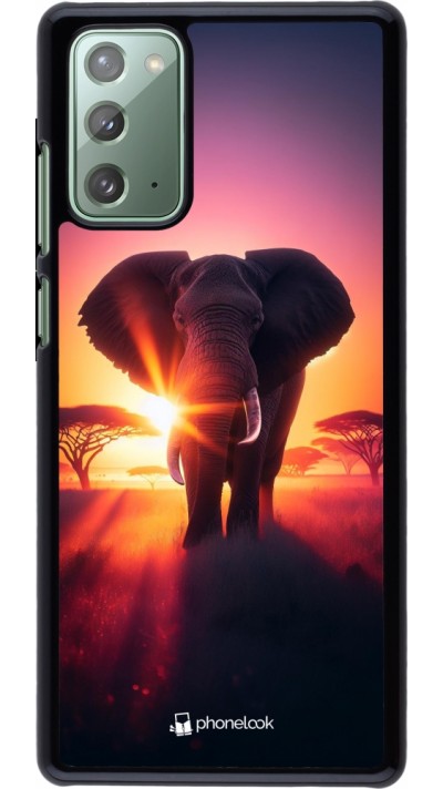 Samsung Galaxy Note 20 Case Hülle - Elefant Sonnenaufgang Schönheit