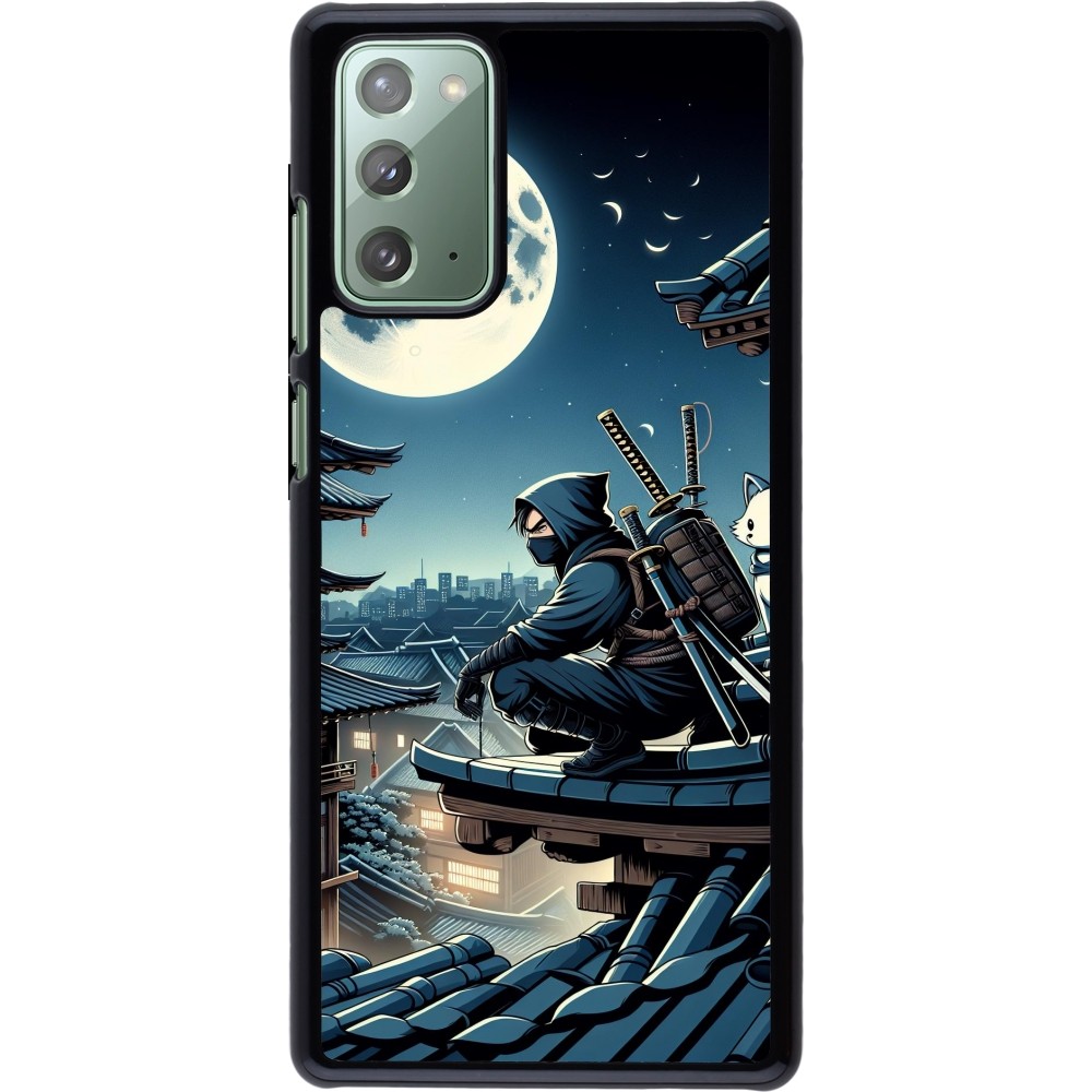 Samsung Galaxy Note 20 Case Hülle - Ninja unter dem Mond