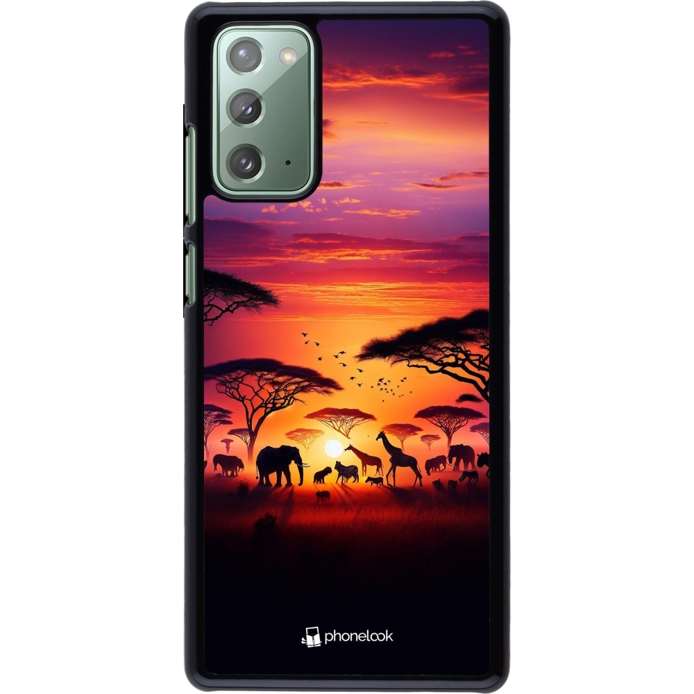 Samsung Galaxy Note 20 Case Hülle - Safari Sonnenuntergang Wildtiere