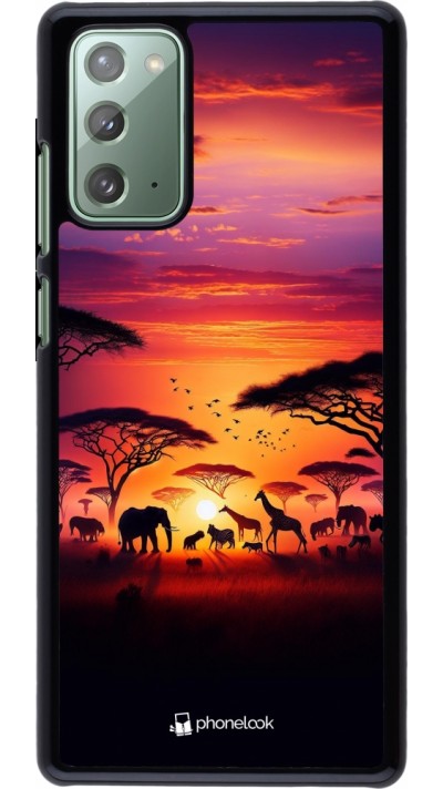 Samsung Galaxy Note 20 Case Hülle - Safari Sonnenuntergang Wildtiere