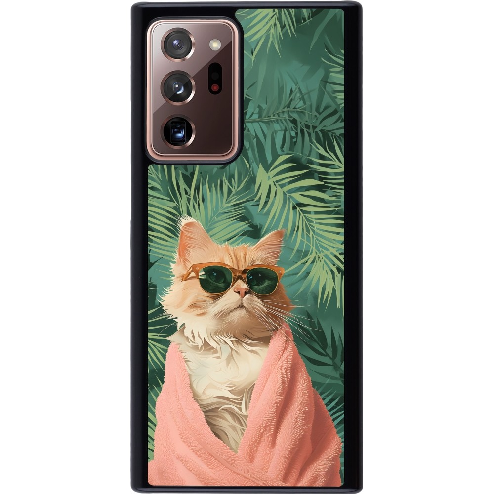 Samsung Galaxy Note 20 Ultra Case Hülle - Cat Summer Palms