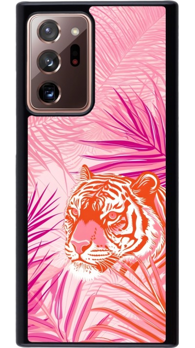Samsung Galaxy Note 20 Ultra Case Hülle - Tiger Palmen rosa
