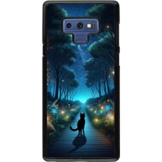 Samsung Galaxy Note9 Case Hülle - Schwarze Katze Spaziergang